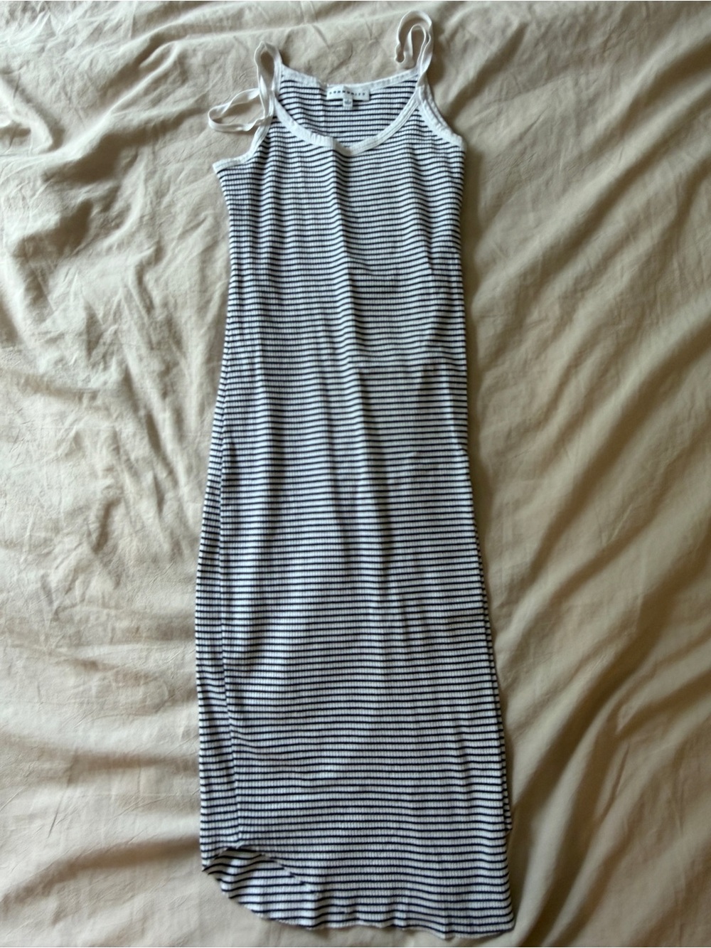 Aritzia Community Striped Midi Dress - White & Black